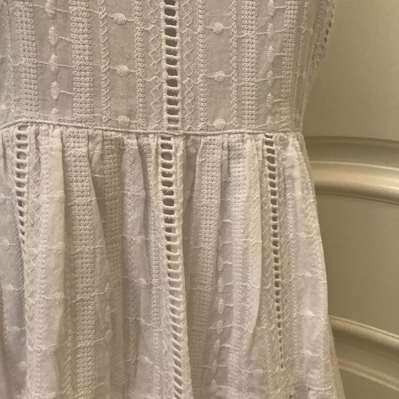 Bleaker 126 white 💯 cotton tiered boho style embroidered dress - Picture 2 of 6